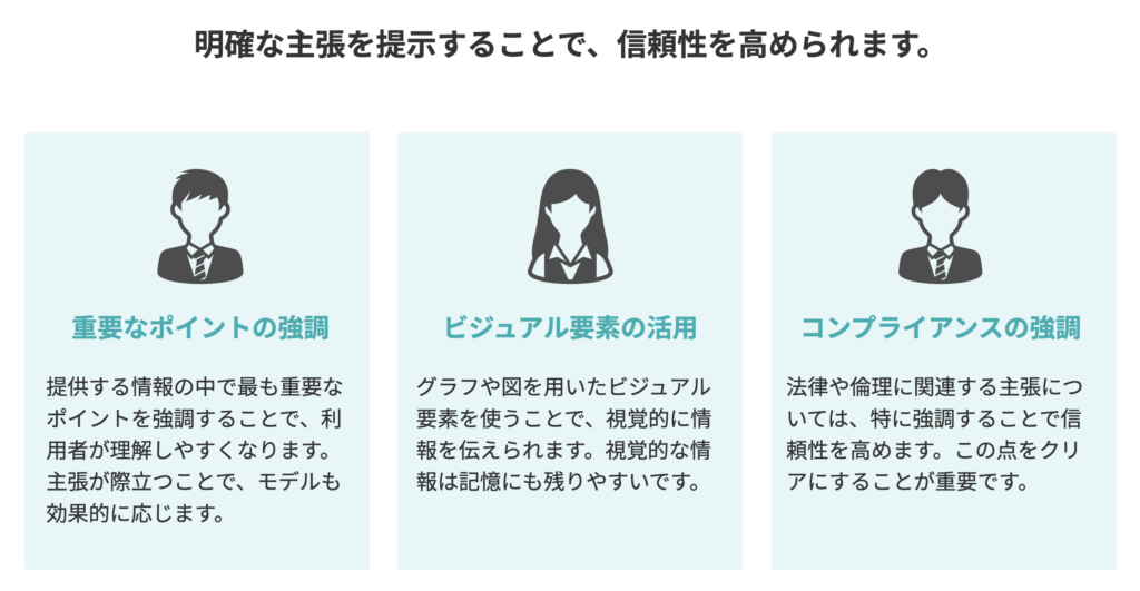 明確な主張の提示